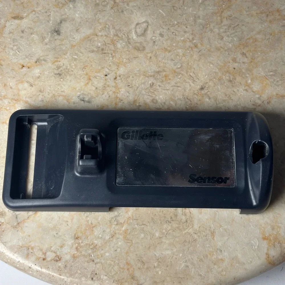 Gillette Sensor Razor Silver Metal Handle Vintage Storage Case Mirror 1 Cart